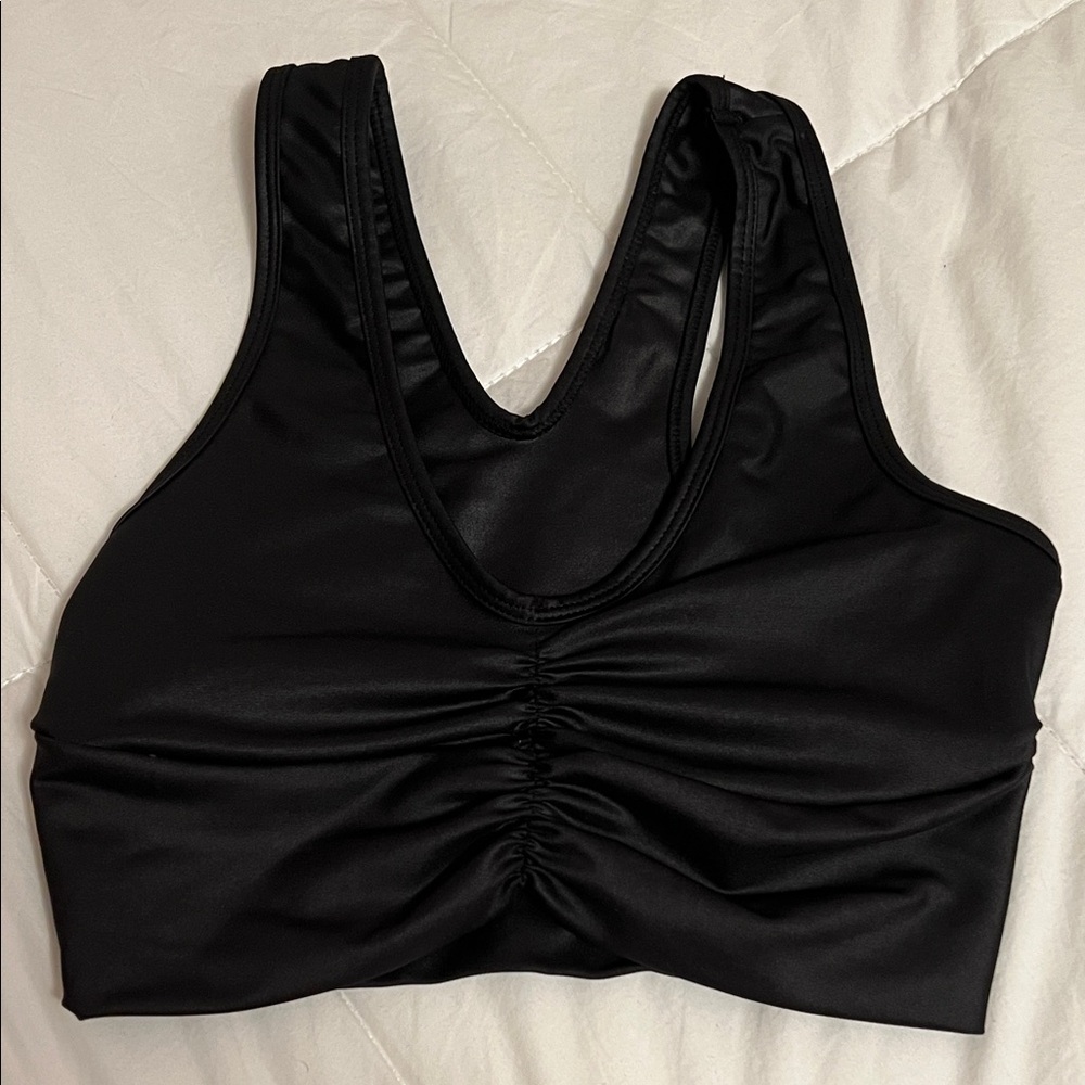 Black Leather Crop Top
